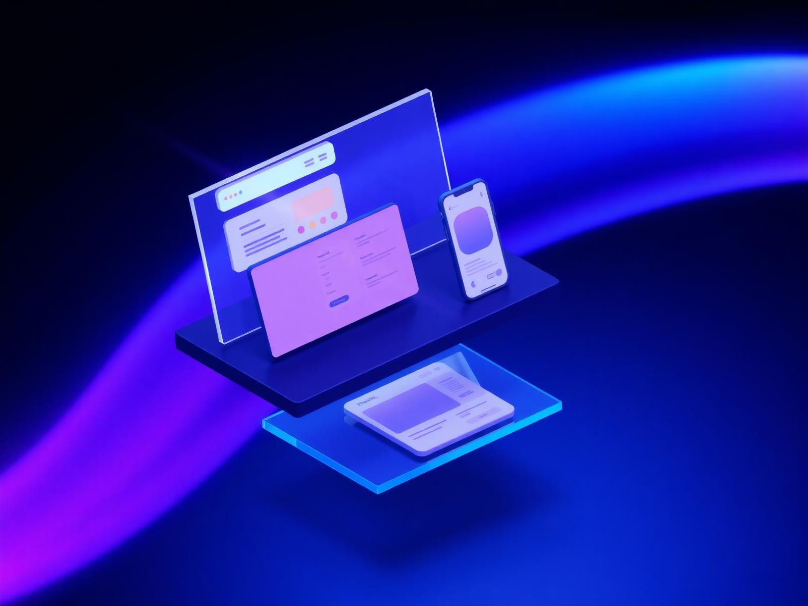 Modern website design mockups on multiple devices